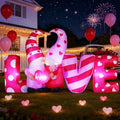 DomKom 8ft Long Valentines Day Decorations, Love Inflatable with Kissing Gnomes Blow Up Build-in Led Lights for Valentine Wedding Party Garden Yard Lawn Décor by DomKom