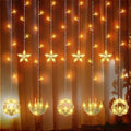 Riakrum 2 Pack Eid Mubarak Fairy Curtain Lights 9.84 ft Star Moon Castle Lights LED Window Star Lights for Ramadan Home Decoration Gifts Wedding Christmas Eid Party Indoor Holiday by Riakrum