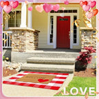 Moucuny 2 Pcs Valentine's Day Doormat Outdoor, Heart Welcome Rug, Non-Slip - Image 4