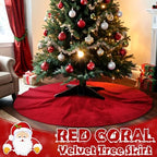 Viorawhite Red Christmas Tree Skirt, 60 Inch Large Faux Fur - Image 6