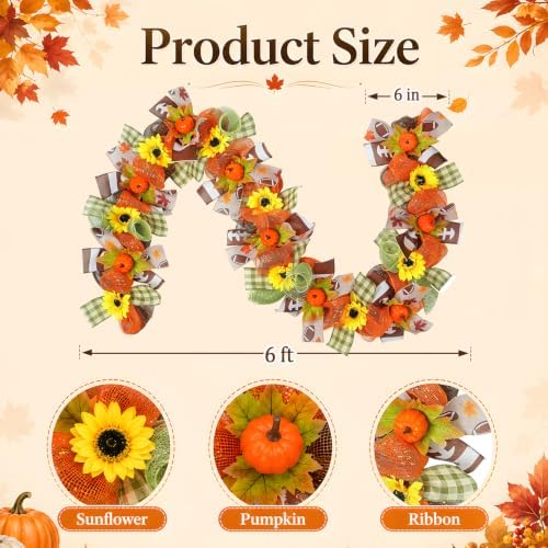 Fall Football Garland, Football Decorations for Home, Autumn Decor - Image 3