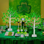 St Patricks Day Decorations 2 Pack 24 Inch Shamrock Tree Lights, USB or Battery Operated Saint Patricks Day Decor Tree with 24 LED Shamrock Lights, St. Patrick's Day Lights for Home Party Table Office - Image 4