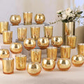 Volens Gold Party Decorations 72pcs, Assorted Glass Votive Candle Holders by VolensLightUpYourLife