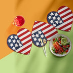 Lightnpro Beaded Table Runner 13x36 Inch - American Flag Design Heart Shape Patriotic Table Décor for 4th of July, Independence Day, Christmas Thanksgiving Holidays & Special Events - Red Blue White by Lightnpro