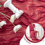 Sioloc Burgundy Red Cheesecloth Table Runner Fall Autumn Decor for Home 10ft Table Cloth for Wedding Birthday Party Bridal Shower Christmas Halloween Thanksgiving - Image 4