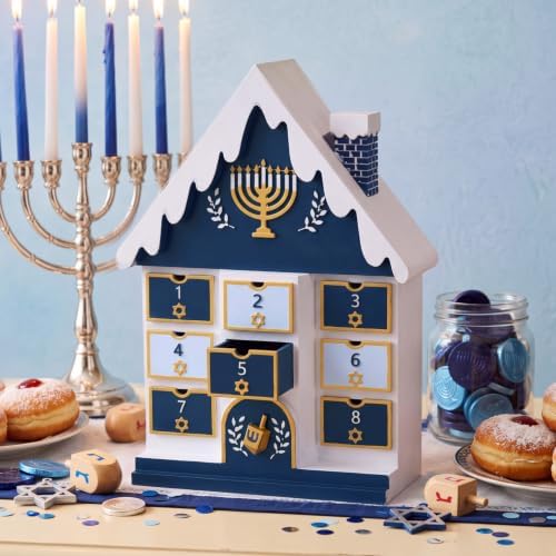 RattanView Plastic Hanukkah House Advent Calendar Countdown Holiday Gift - Image 7