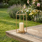 17" Outdoor Decorative Lanterns, Metal Candle Lanterns, Farmhouse Lantern Decor, Antique Gold Iron Lantern Candle Holders for Fireplace Mantel, Table Centerpiece,Home Decor - Image 7