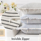 MIULEE Black Striped Euro Decorative Throw Pillow Covers, 22x22 - Image 3
