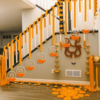 Unbranded 5 Pcs 69.6in Artificial Marigold Garland, Lotus Bead Diwali Decor - Image 5