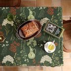 ISAENNE Designer Vintage Green Rectangular Tablecloth,102"x63" - Image 4