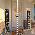 Outdoor Welcome Sign Front Porch Door Decor, 45"X9" Wood Black - Image 3
