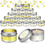 MTLEE 20 Pcs Ramadan Mubarak Scented Candles Bulk, 1 oz Eid Wax Candles, Muslim Islam Meditation Decor, Islamic Ramadan Gifts for Family Home Eid Celebration Party Favor, Assorted Scents(White Gold) by MTLEE