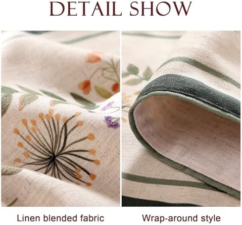bilin gaier Designer Linen Small Table Runner,French Farmhouse Shabby Chic Floral Pattern 63 Inches Long Wrinkle Free Table Runners,Decor Tabletop for Kitchen,Dining,Party,Home,Christmas,12"x63" - Image 5