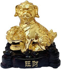 Betterdecor Gold Color Feng Shui 12 Chinese Zodiac Animal Statue Figurine Home Office Decoration and Gift for New Year Holidays and Birthday (Zodiac Dog) by Betterdecor