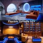 Blue 50 Feet Led Lights Strip Indoor Rope Lights Easy DIY Cuttable Strip Lights for Fish Tank Bar Room Bathroom Living Room Kitchen Ceiling Wall Vanity Mirror Decor - Image 5