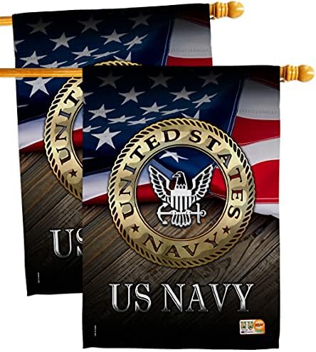 US Navy House Flag - 2 pcs Pack Armed Forces USN Seabee United State American Military Veteran Retire Official - Decoration Banner Small Garden Yard Gift Double-Sided Made in USA 28 X 40 by Unknown