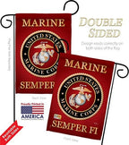 Marine Corps Garden Flag - 2pcs Pack Armed Forces USMC Semper Fi United State American Military Veteran Retire Official - House Decoration Banner Small Yard Gift Double-Sided Made in USA 13 X 18.5 - Image 3
