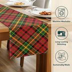 Christmas Table Runners | Red Plaid Table Runner | Winter Decorations for Home | Festive Holiday Table Decor | Kitchen Dining Table Runner | Made in The USA | 14" x 72" Long - Image 2