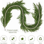 2Pcs 6FT Artificial Norfolk Pine Garland, Real Touch Christmas Garlands - Image 2