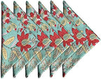 Cotton Print Dinner Napkins 18x18 inches - Washable Cloth Napkins Set of 6 - Everyday Use or Dinner Party & Events - Teal Green Indian Block Printed Soft Fabric by Craftbot by AVKAStudio
