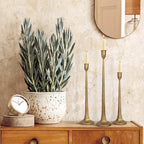 Iron Taper Candle Holder Set of 3 - Decorative Tall Candle Stand - Image 3
