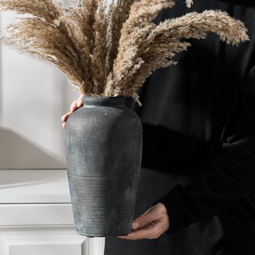 Vaseking Large Ceramic Rustic Vase, 11 inch Minimalist Decorative Farmhouse Tall Vase for Home Decor, Living Room, Shelf Decor, Enterway, Wedding, Table Decoration, Bronze - Image 4