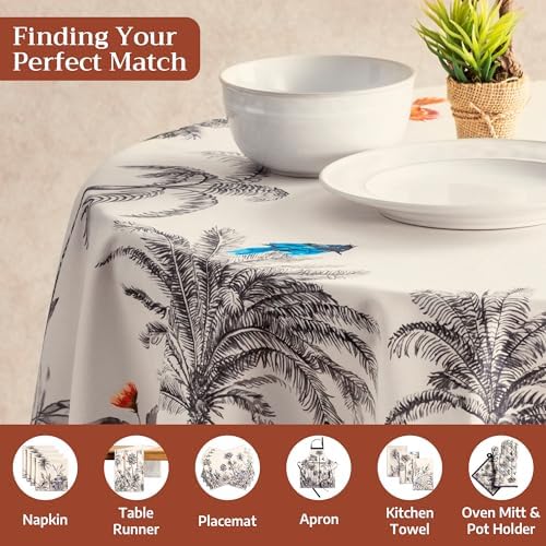 Maison d' Hermine Table Cloth Round Table Reusable 100% Cotton 63" Diameter - Image 4