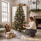 Sosation 48 Inch Christmas Tree Skirt Black White Striped - Image 5