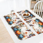 Fall Pumpkin Placemats Set of 6, 12x18 Inch Autmun Maple Leaf Table Place Mat Farmhouse Seasonal Washable Non-Slip Heat Resistant Fabric Placement Mats for Party Dining Kitchen Indoor Outdoor Decor - Image 3