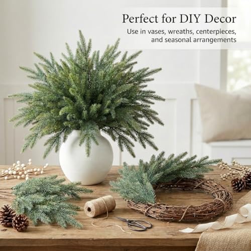 16 Pcs Norfolk Pine Stems, 19" Real Touch Norfolk Pine Branches - Image 4