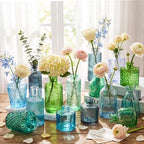 Yaomiao 30 Pcs Glass Bud Vases Centerpieces, Blue Green Series - Image 3