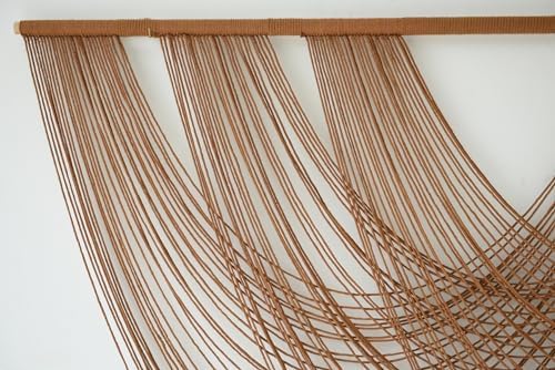 Large Macrame Wall Hanging Brown Die-Dyed 59.00" W x 31.00" L Boho Wall Decor Yarn Tapestry Craftsmanship Home Macrame Wall Decor - Image 6