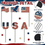 Pickmesh 6 Pcs 4th of July Outdoor Decor Metal Yard Signs 12 Inch USA Eagle - Image 4