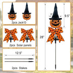 Halloween Pumpkin Outdoor Decor,2 Pack Jack'O Solar Lights Garden Stakes - Image 5
