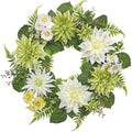 Briful 24'' Artificial Dahlia Flower Wreath for Front Door Large Silk Dahlia Daisy Floral Wreath Fake Hanging Greenery Wreaths for Spring Summer Home Wall Window Mantle Outdoor Porch Décor by Briful