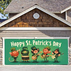 7 * 16FT Summer Garage Door Cover Decorations Sunset Palm Trees Garage Door Banner for Outdoor Indoor Summer Party Photography Backdrop (Happy St. Patrick's Day, 7 * 16 ft) by ANNAQUEEN