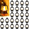 Ferraycle 24 Pcs Mini Lanterns Bulk 4 Inch Black Lamp Table Centerpieces by Ferraycle