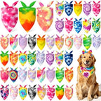 Abbylike 50 Pcs Tie Dye Dog Bandanas Bulk, Rainbow Hippie Style by Abbylike
