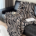 Fluffy Fleece Throw Blanket for Couch, Soft Cozy Black and White Zebra Blankets Fuzzy Thick Twin Blanket for Women, All Seasons (50x70 Inch) by ELASAD