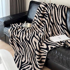 Fluffy Fleece Throw Blanket for Couch, Soft Cozy Black and White Zebra Blankets Fuzzy Thick Twin Blanket for Women, All Seasons (50x70 Inch) by ELASAD