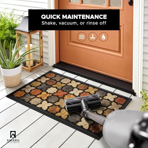 Welcome Mat for Front Door, Non-Slip, Floral, 17 x 29 in - Image 6