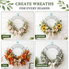 6 Pack Metal Wreath Frame - 20 Inch Wreath Form with 6 Pcs Adhesive Hooks and 38 Yard 22 Gauge Paddle Wire - Image 5