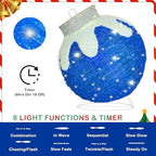 Outdoor Christmas Ornaments, Lighted Pop-Up Holiday Ball Decoration with 80 LED Lights, 8 Light Functions, Lighted Collapsible Christmas Outdoor Decorations for Yard, Patio, Home - Image 3