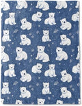 Cute Polar Bear Fleece Blanket - Lightweight Soft Cozy Gifts Throw for Animal Lovers,Kids,Women,Winter White Bears Blue Blankets,Home Room Modern Festive Decor 60x80in by AINORI