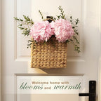 Set of 2 Wicker Hanging Basket for Organizing, Front Door, Mail, Flowers - Woven Wall Baskets for Storage - Image 3