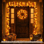 LEBALEY 3 Pack 18 FT Lighted Fall Garland for Mantel with LED Lights - Image 7