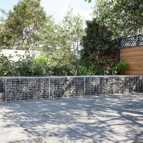 vidaXL Gabion Basket with Cover 315"x39.4"x19.7" Galvanized Iron - Image 2