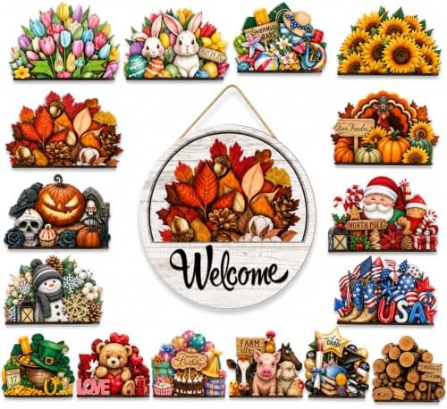 16 Pcs Interchangeable Welcome Sign for Front Door (1) by Unknown