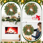 20 Inch Artificial Cedar Wreath Christmas Wreath for Front Door - Image 4