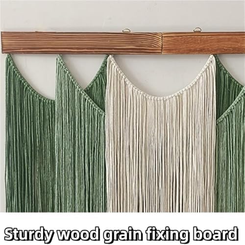 Jditngp Large Macrame Wall Hanging Tapestry,Boho Wall Art Decor Chic Bohemian Handmade Cotton Rope Woven Tapestry Home Decoration for Living Room Bedroom Apartment (47.2"WX33.5"L)Green Beige Tassels - Image 5